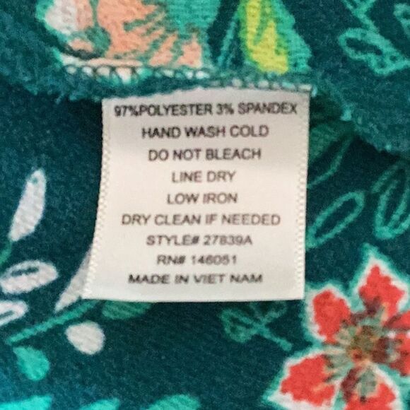 MONTEAU TOP BLOUSE COLD SHOULDER FLORAL PRINT LARGE - Picture 7 of 7